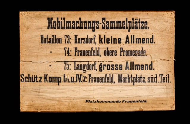 Instruktionen zur Mobilmachung für die Thurgauer Bataillone 73–75 und der III. und IV. Schützenkompanien während des Ersten Weltkriegs